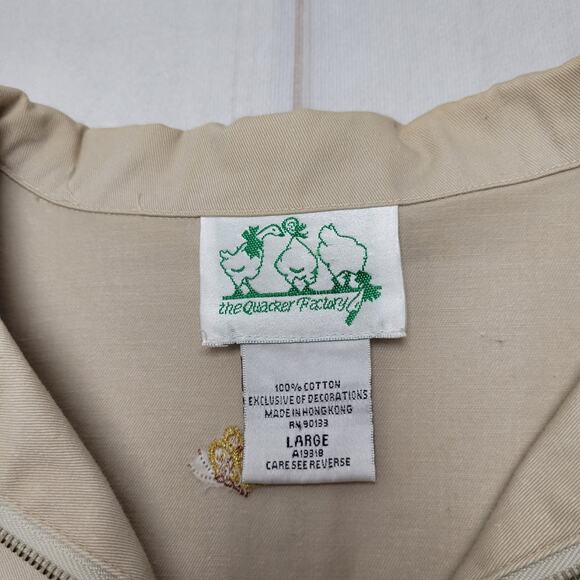 Vintage Quacker Factory AOP embroidered cat jacket zip up Grandma core - Picture 7 of 8